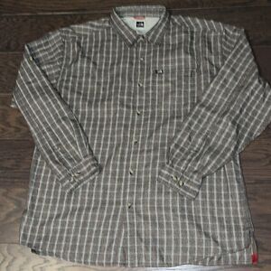 Gray long sleeve men’s North face Rayon/Poly walking pocket hiking trail shirt